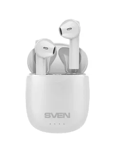 Наушники  SVEN E-727BTбел BТ,ТWS,магн заряд кейс, беспровод, стерео