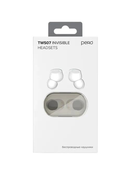 Наушники Pero TWS07 Invisible White, bluetooth