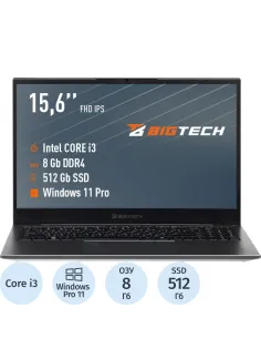 Ноутбук BigTech НЕ157 (HE157-I3A9W) I3-1215U/8Gb/512Gb SSD/15.6/RJ45/W11P