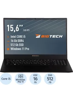 Ноутбук BigTech R157(R157-I4B9WTPM) i5-1235U/16Gb/512Gb SSD/15.6/W11P