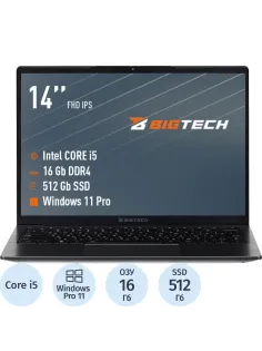 Ноутбук BigTech НЕ153 (НЕ153-I4B9W) I5-1235U/16Gb/512Gb SSD/14/RJ45/W11P