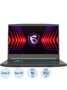 Ноутбук MSI 15 B12UC(9S7-16R831-1628)i7 12650H/16Gb/512Gb SSD/RTX/15.6/DOS