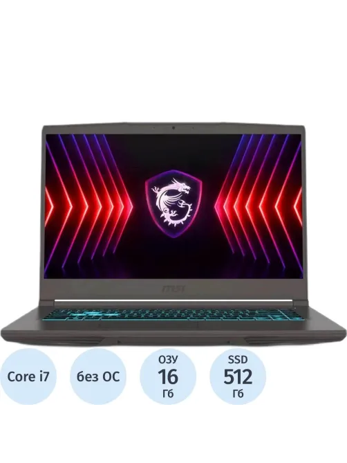 Ноутбук MSI 15 B12UC(9S7-16R831-1628)i7 12650H/16Gb/512Gb SSD/RTX/15.6/DOS