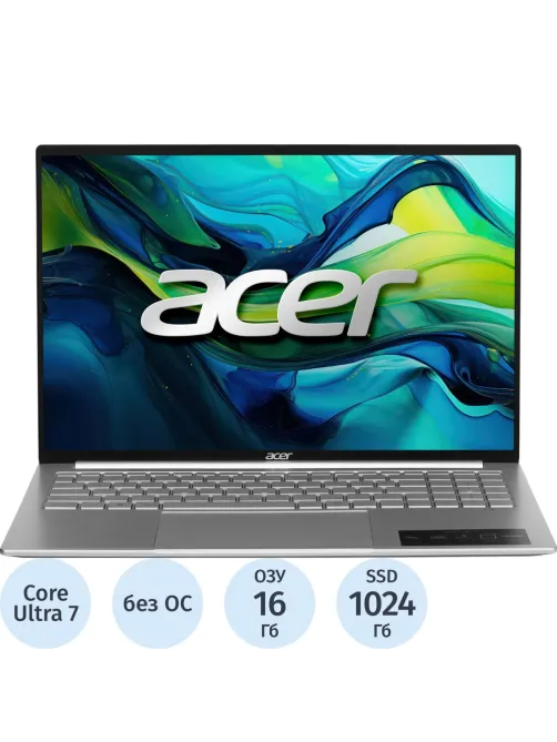Ноутбук Acer SFL16-51M-785G(NX.D3VCD.002)Ultra7-155U/16Gb/SSD1Tb/16NoOS