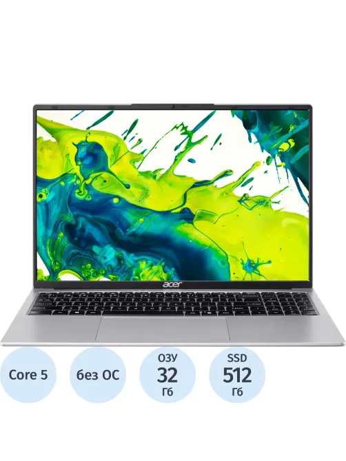 Ноутбук Acer AL16-54P-59ZA(NX.DJ8CD.001)Core 5-120U/32Gb/SSD512Gb/16NoOS