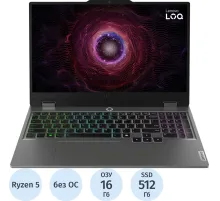 Ноутбук Lenovo LOQ 15ARP9(83JC00LBRK)R5-7235HS/16Gb/512GbSSD/RTX/15.6/NoOS
