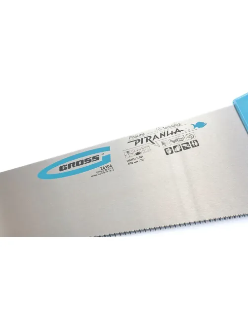 Ножовка по дереву GROSS PIRANHA, 500 мм, 11-12 TPI, зуб - 3D (24104)
