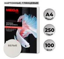 Обложки для переплета картонные  бел.глянА4,250г/м2,100шт/уп
