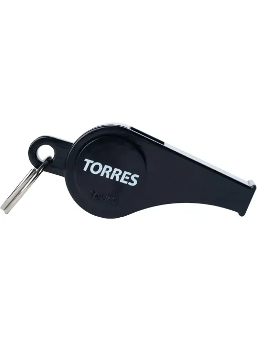 Свисток пласт. с шариком TORRES, SS1009, шнурок с карабином черный