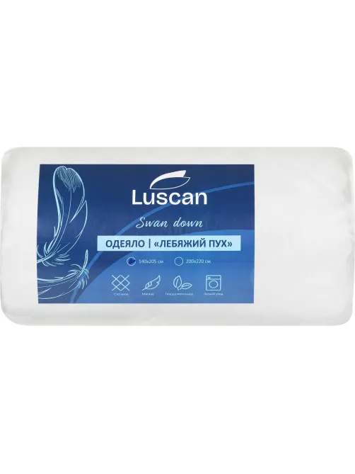 Одеяло Luscan 140х205 см стеганное микрофибра/лебяжий пух 300 г/м2