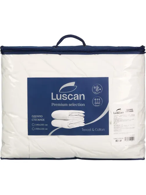 Одеяло Luscan 200х220 стежка кант(50%вискоза,50%ПЭ/55%тенсель,45%хл)200г/м3