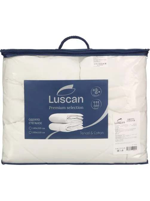 Одеяло Luscan 140х205 стежка кант(50%вискоза,50%ПЭ/55%тенсель,45%хл)200г/м2