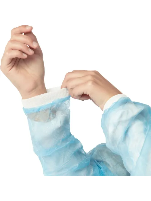 Халат н/с, на завязк, рук.манж, дл.140см, XXL,пл 25, голуб, 10 шт/уп