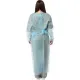 Халат н/с , на завязк, рук.рез, дл.110см, XL, пл 20, голуб, 10 шт/уп
