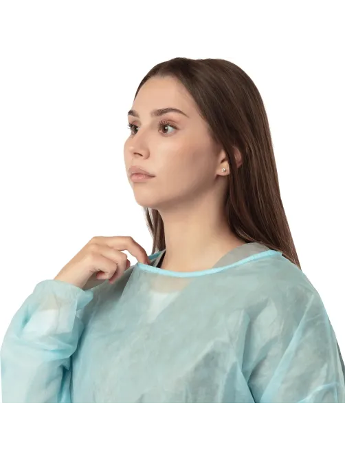 Халат хирург. н/с, рук.рез, дл.140 см, пл.25, р.48-54,голуб. 5шт./уп,5115/5