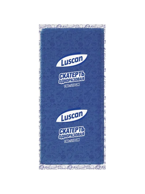 Скатерть одноразовая Luscan, 110х140см, синяя