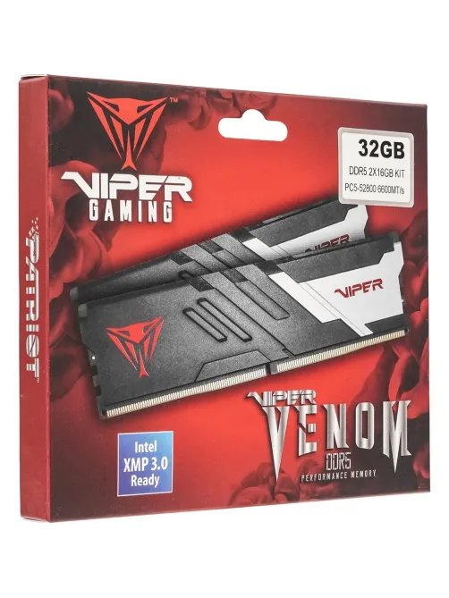 Модуль памяти Patriot Viper DDR5 DIMM 32GB(2x16Gb) 6600MHz(PVV532G660C34K)