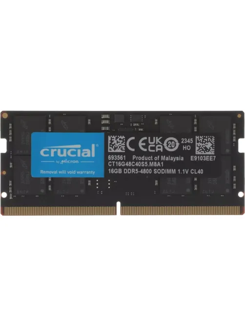Модуль памяти Crucial DDR5 SO-DIMM 16GB 4800Мгц (CT16G48C40S5)