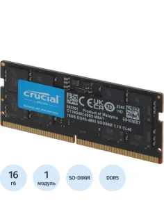 Модуль памяти Crucial DDR5 SO-DIMM 16GB 4800Мгц (CT16G48C40S5)