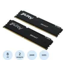 Модуль памяти Kingston FURY DDR5 DIMM 16GB(2x8Gb) 5200Мгц(KF552C40BBK2-16)