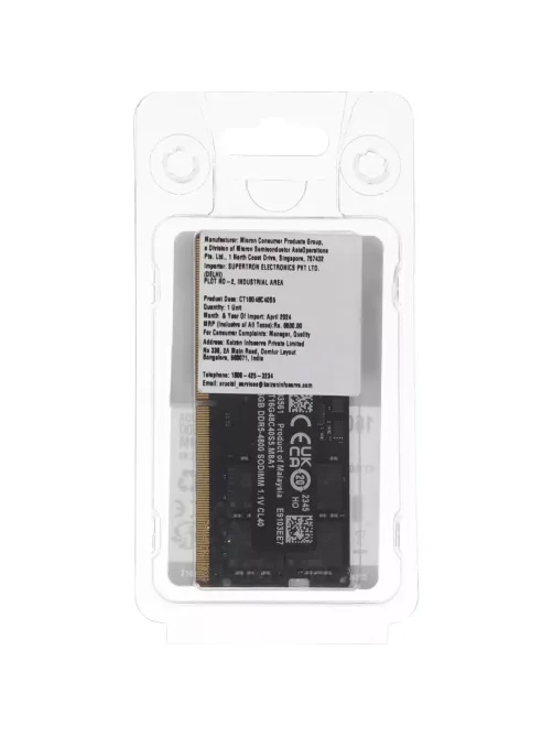 Модуль памяти Crucial DDR5 SO-DIMM 16GB 4800Мгц (CT16G48C40S5)