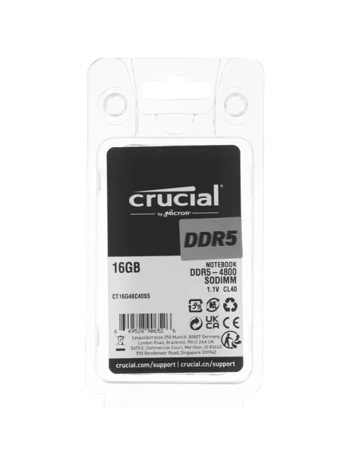 Модуль памяти Crucial DDR5 SO-DIMM 16GB 4800Мгц (CT16G48C40S5)