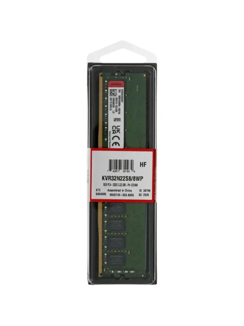 Модуль памяти Kingston DIMM DDR4 8Gb 3200Мгц(KVR32N22S8/8WP)