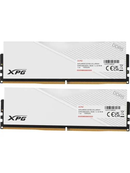Модуль памяти ADATA DDR5 DIMM 32GB 6400MHz 2x16GB(AX5U6400C3216G-DCLARWH)