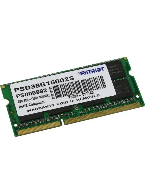 Модуль памяти Patriot SL DDR3 8GB 1600MHz SODIMM (PSD38G16002S)