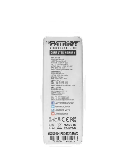 Модуль памяти Patriot DDR5 DIMM 32GB 5600Мгц(PSD532G56002)