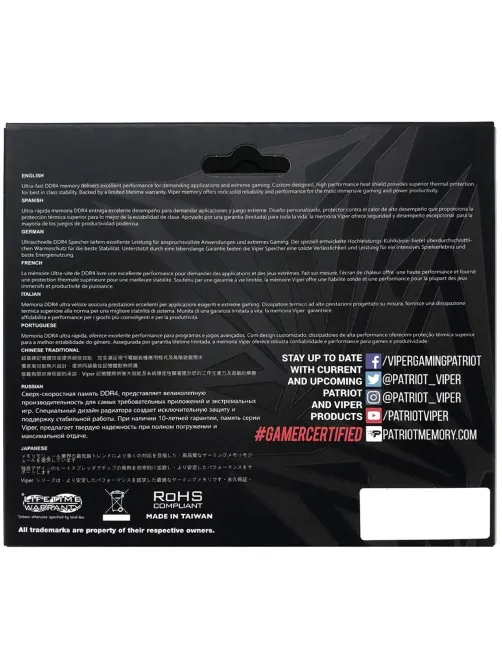 Модуль памяти Patriot Viper STEEL 16GB 3200MHz CL16 UDIMM(PVS416G320C6)