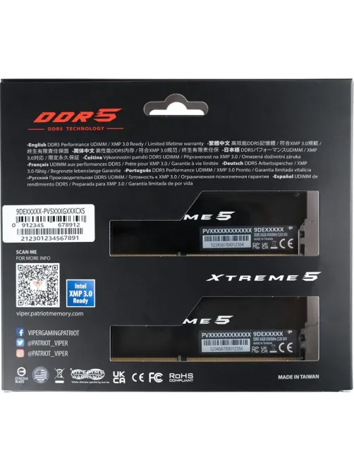 Модуль памяти Patriot Memory DDR5 DIMM 2x24GB 8200MHz(PVX548G82C38K)