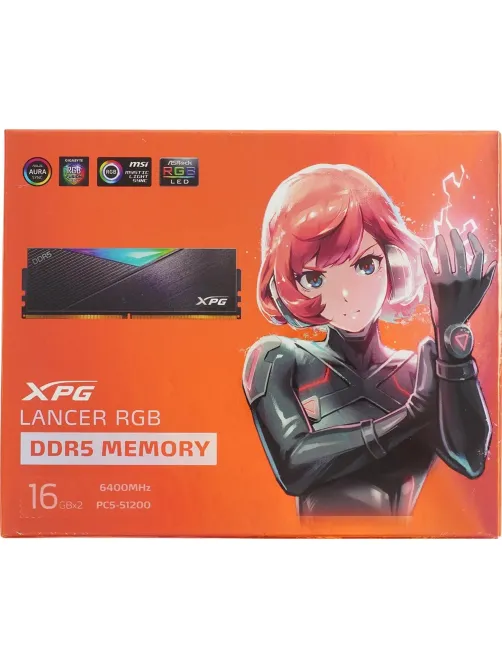 Модуль памяти ADATA DDR5 DIMM 32GB(2x16gb) 6400MHz(AX5U6400C3216G-DCLARBK)