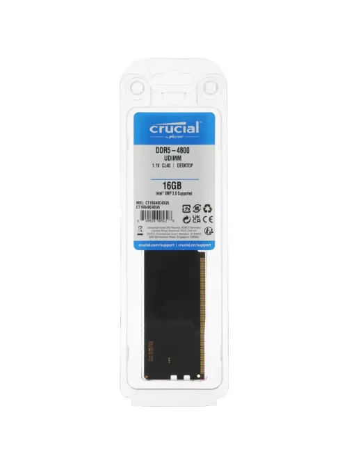 Модуль памяти Crucial DDR5 DIMM 16GB 4800Мгц(CT16G48C40U5)