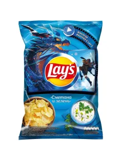 Чипсы Lays сметана зелень, 225г