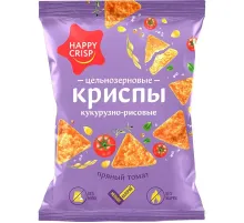 Чипсы Happy Corn цельно кукурузно рисовые,пряный томат,без жарки 50гx18ш/УП