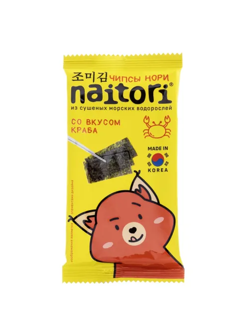 Чипсы-нори Naitori со вкусом краба 3г 10шт/уп