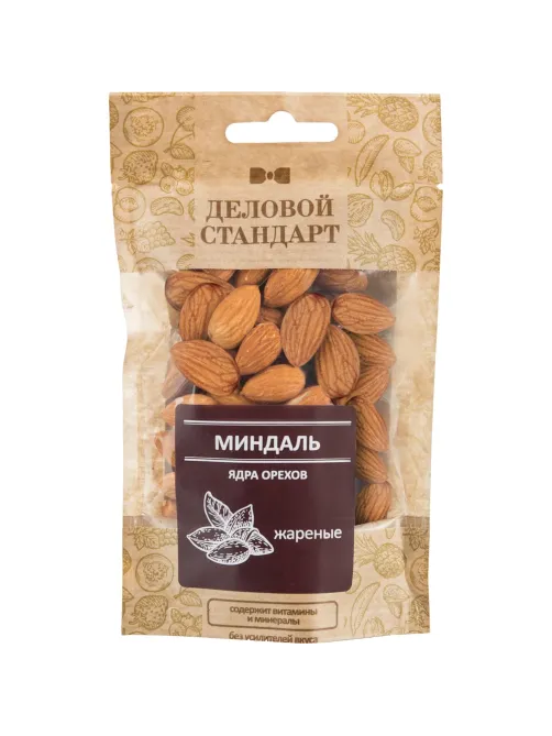 Миндаль Деловой стандарт жареный, 50гх12шт/уп