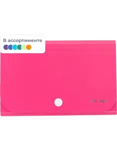 Папка органайзер Vivid на кнопке горизонтА6 12отдел РР 0,6мм  ассортимE5561