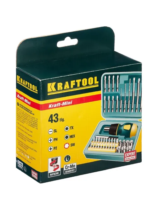Отвертка KRAFTOOL реверсив, 43 предм (25556-H43)