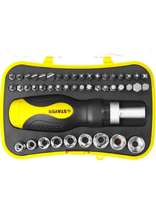 Отвертка реверсивная с насадками 46 шт  мм Stayer Compact-46 25084-H46