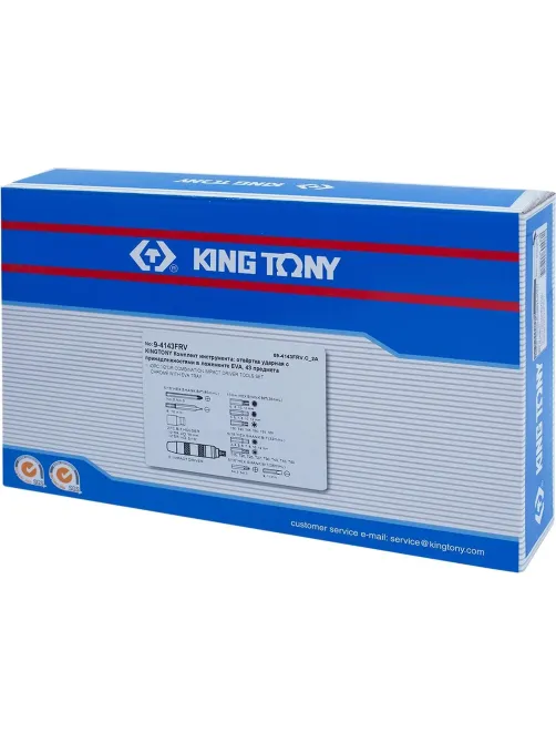 Отвертка ударная и набор вставок (бит) ложем. 43 пред KING TONY 9-4143FRV