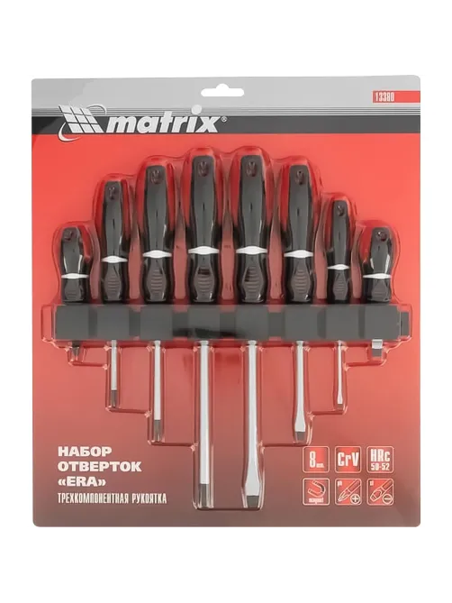 Набор отверток 8 шт (SL, PH) CrV Era Matrix 13380