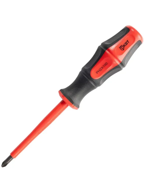 Отвертка диэлектрическая PH2x100 серия ПРОФИ (КВТ) 78612