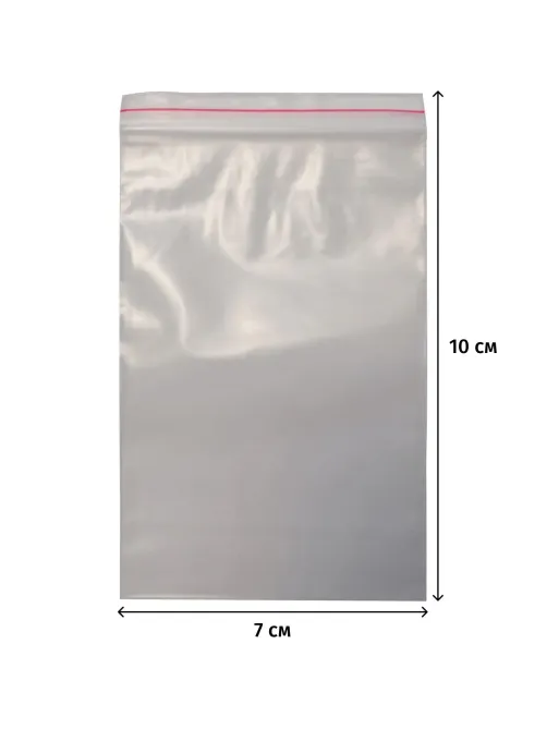 Пакет с замком (Zip Lock) 7х10 см, 80 мкм, 100 шт/упак