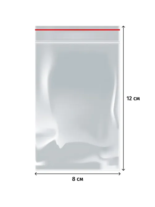 Пакет с замком (Zip Lock) 8 х 12 см, 35 мкм, 1000 шт/уп