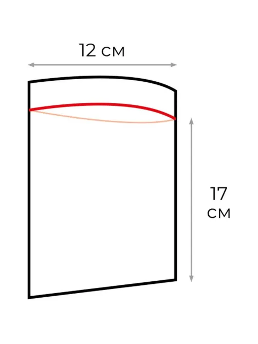 Пакет с замком (Zip Lock) 12 х 17 см, 32 мкм, 100 шт/уп