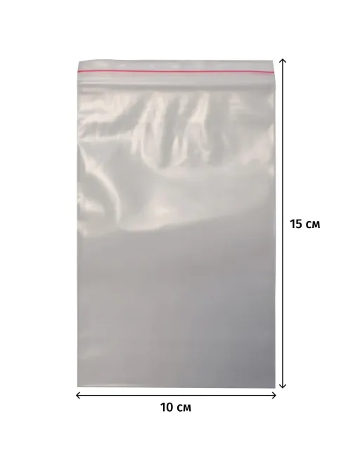 Пакет с замком (Zip Lock) 10х15 см, 100мкм, 100 шт/уп
