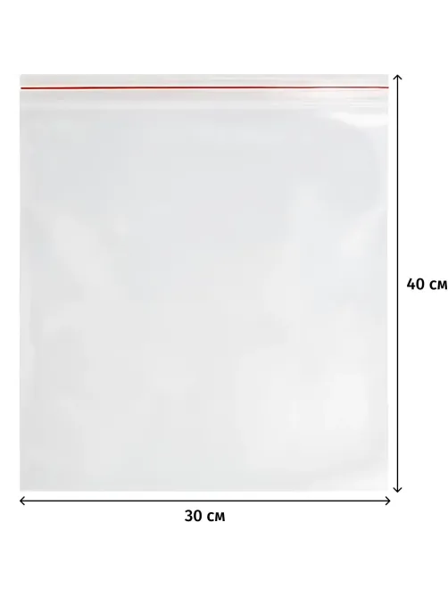 Пакет с замком (Zip-lock) 30х40 см, 32 мкм, 100 шт/уп
