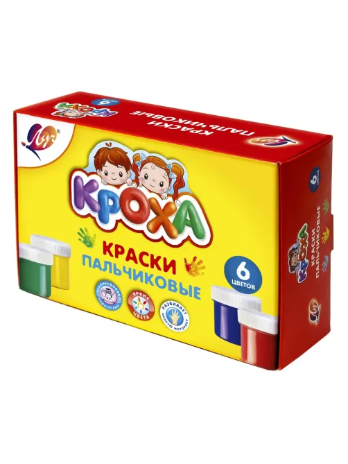 Краски пальчиковые 6 цв. Луч (40 мл). 24С 1508-08